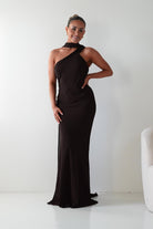 Oh Hello Clothing Dresses 1*DONE- NEW COLOUR- Hathaway Chiffon Drape Maxi Dress brown
