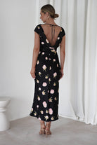 Hazel Soft Floral Maxi Dress Black | Wedding Guest Dress | Maxi | Oh Hello Clothing