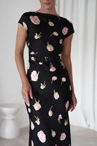 Hazel Soft Floral Maxi Dress Black | Wedding Guest Dress | Maxi | Oh Hello Clothing