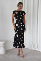 Hazel Soft Floral Maxi Dress Black | Wedding Guest Dress | Maxi | Oh Hello Clothing