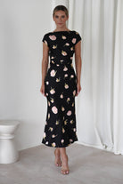 Hazel Soft Floral Maxi Dress Black | Wedding Guest Dress | Maxi | Oh Hello Clothing