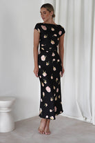 Hazel Soft Floral Maxi Dress Black | Wedding Guest Dress | Maxi | Oh Hello Clothing