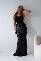 Oh Hello Clothing Women > Clothing > Dresses Henrietta Strapless Corset Sequin Gown | Black