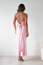 Hermie Silky Satin Maxi Dress Pink | Wedding Guest Dress | Maxi | Satin | Oh Hello Clothing