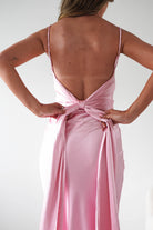 Hermie Silky Satin Maxi Dress Pink | Wedding Guest Dress | Maxi | Satin | Oh Hello Clothing