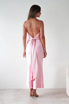 Hermie Silky Satin Maxi Dress Pink | Wedding Guest Dress | Maxi | Satin | Oh Hello Clothing