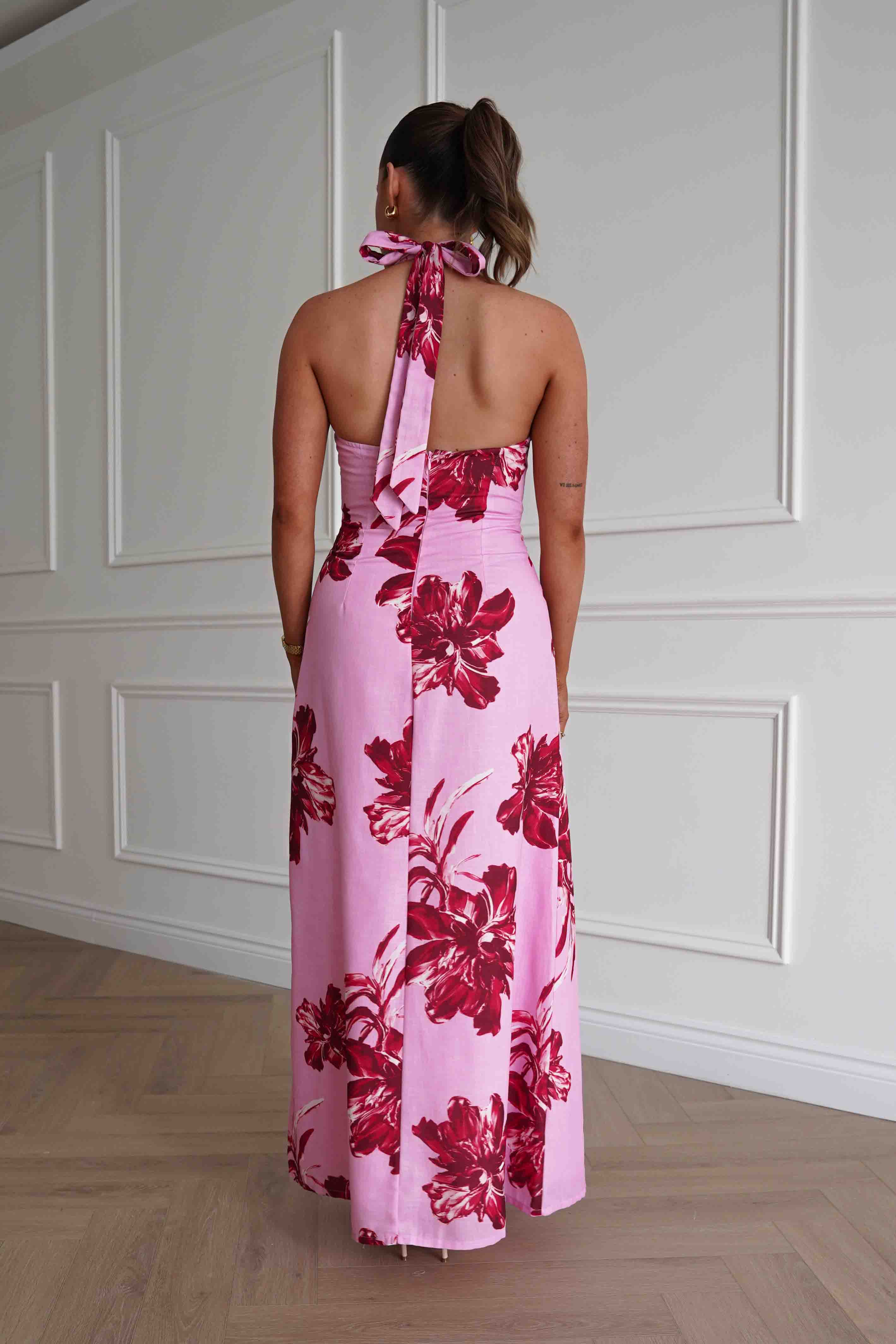 Oh Hello Clothing Women > Clothing > Dresses Hinata Woven Floral Maxi Dress | Pink