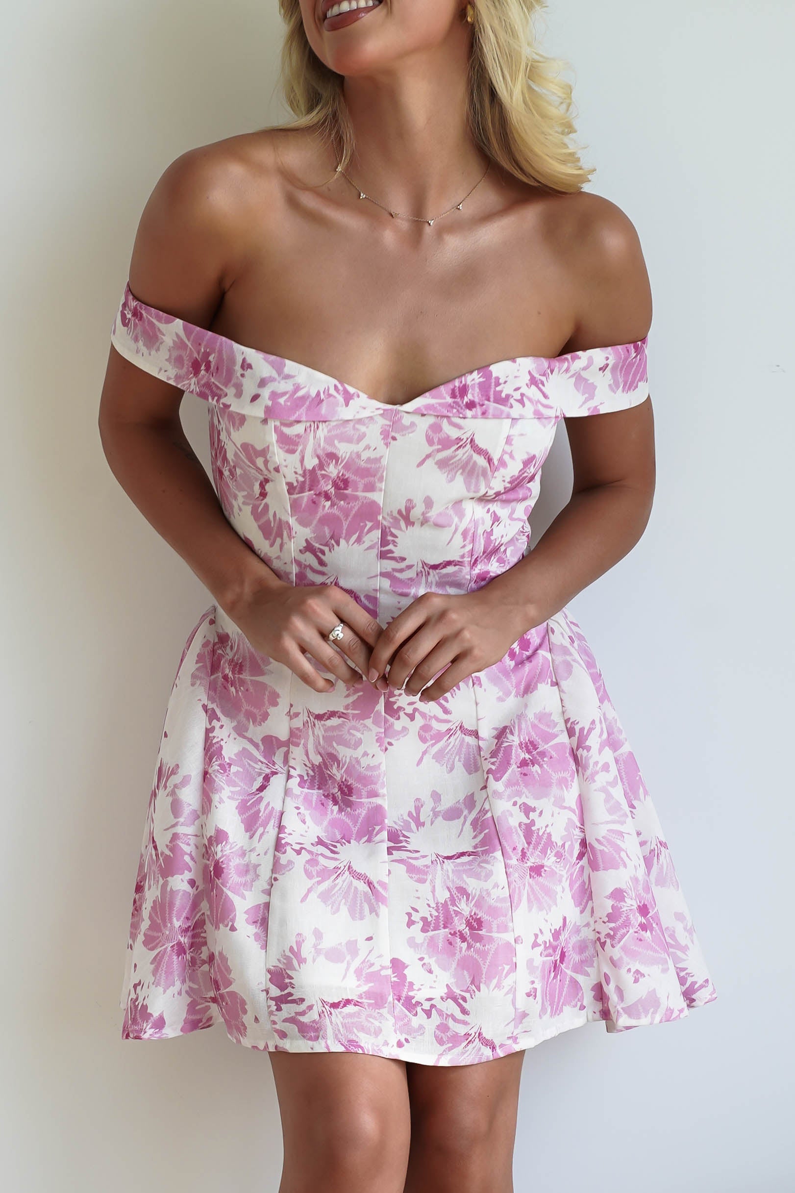 Hollie Floral Mini Dress | Pink Print