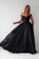 Oh Hello Clothing Dresses > Prom Dresses Irenia Off The Shoulder Structured Maxi Gown | Black