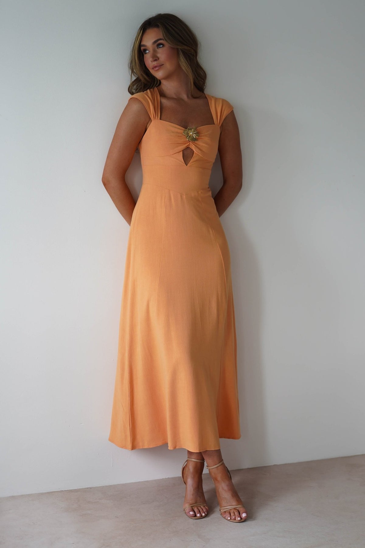 boho ivory maxi dress REWRITTEN Roma Bridesmaid Dress in Burnt Orange Satin  Something Borrowed