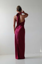 Oh Hello Clothing Dresses 1*DONE - LALAVON- ILD6608- HALTER NECK RED SILK DRESS
