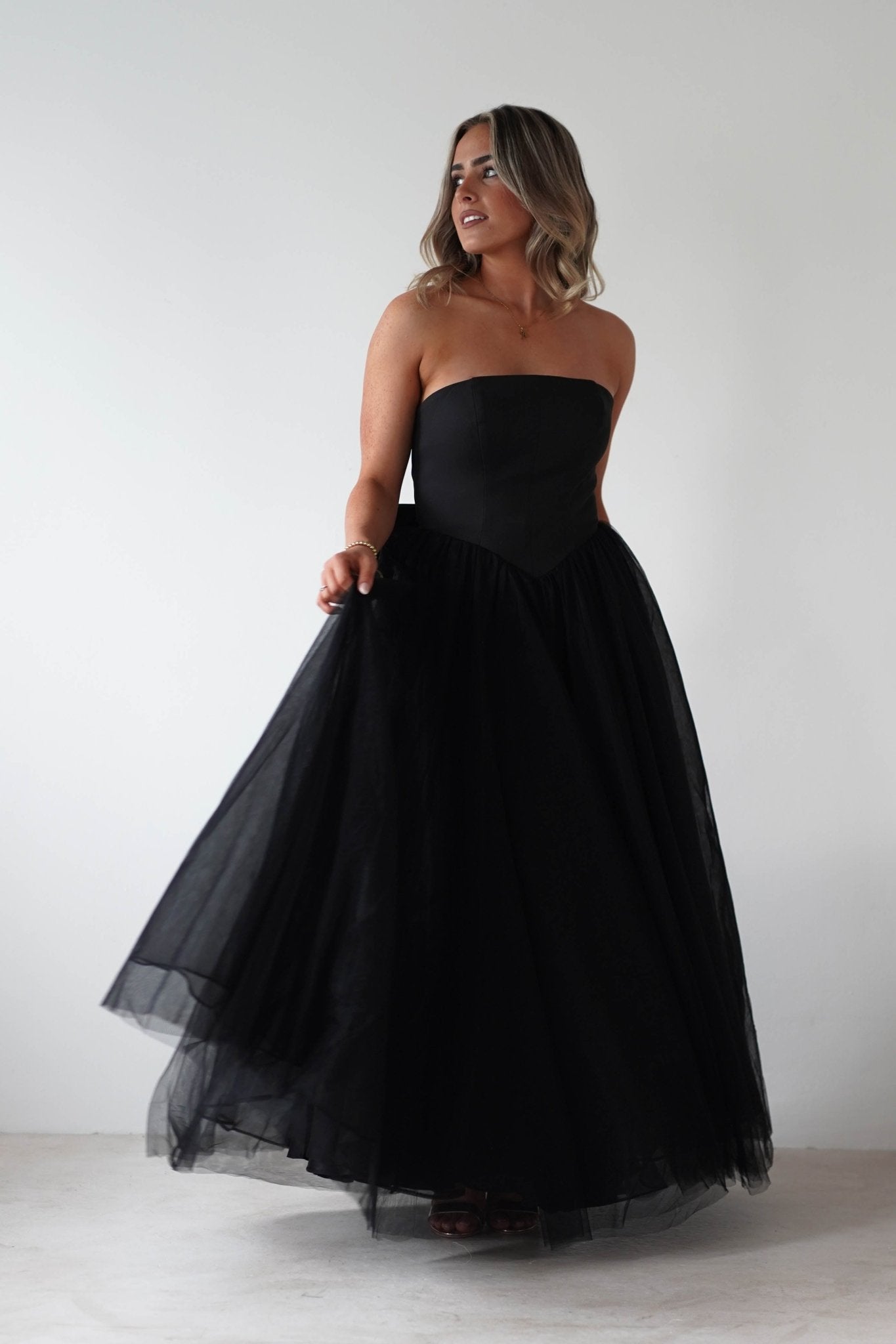 Jasalina Tulle Gown With Bow | Black | Oh Hello Clothing | XS (6)
