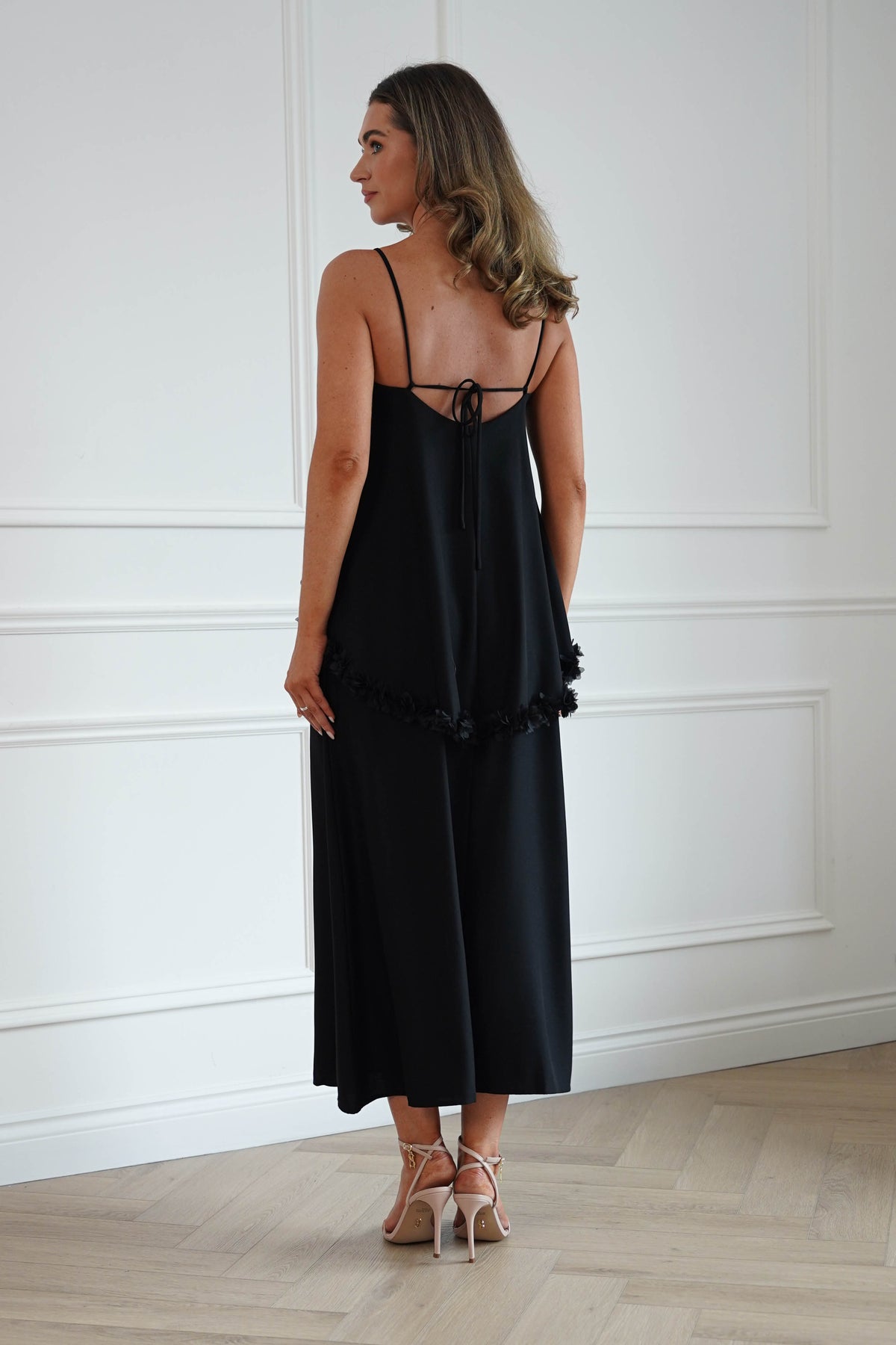Oh Hello Clothing Women > Clothing > Dresses Jenna 3D Floral Appliqué Maxi Dress | Black