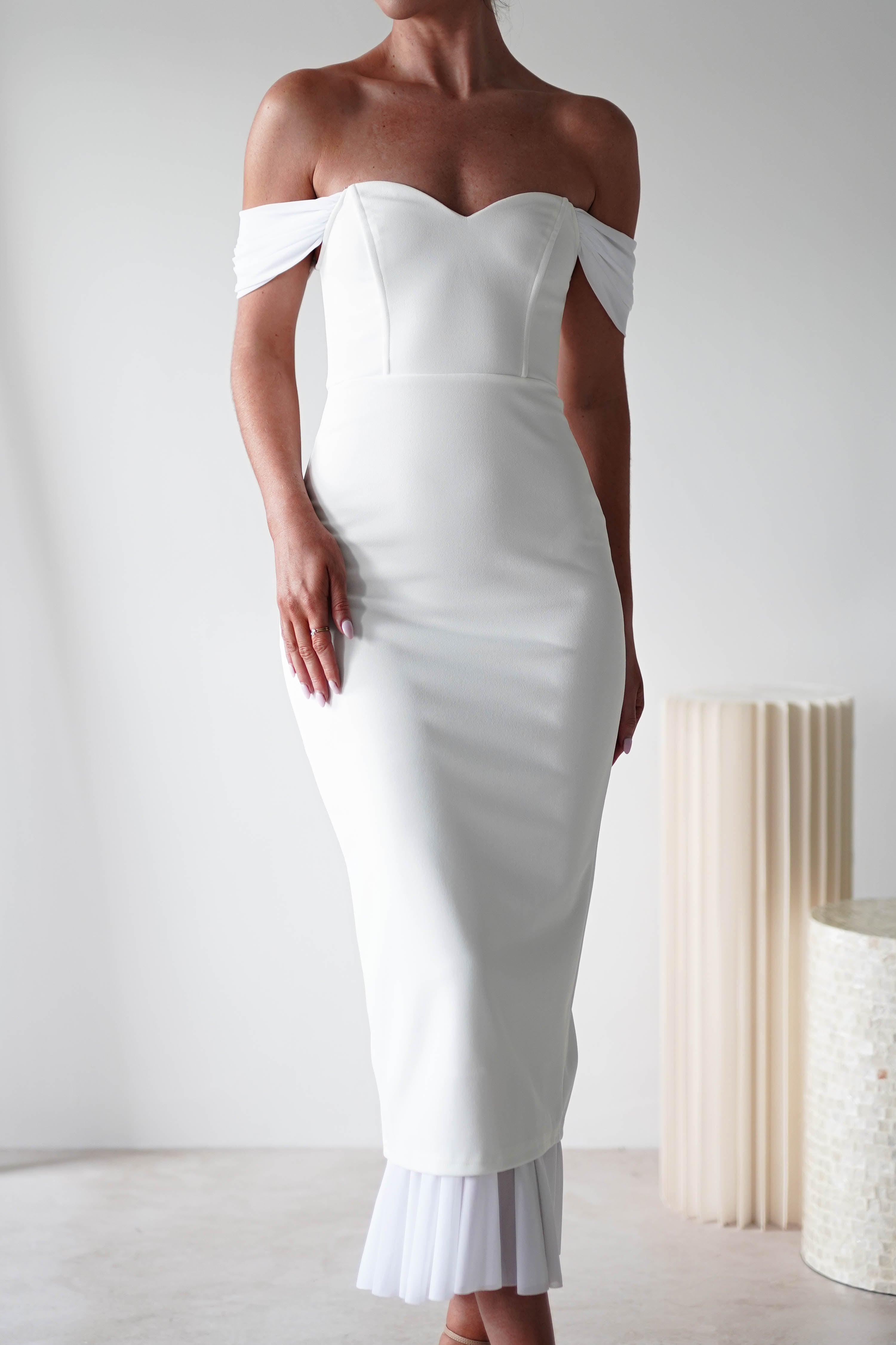 Jennifer Bodycon Midi Dress | White