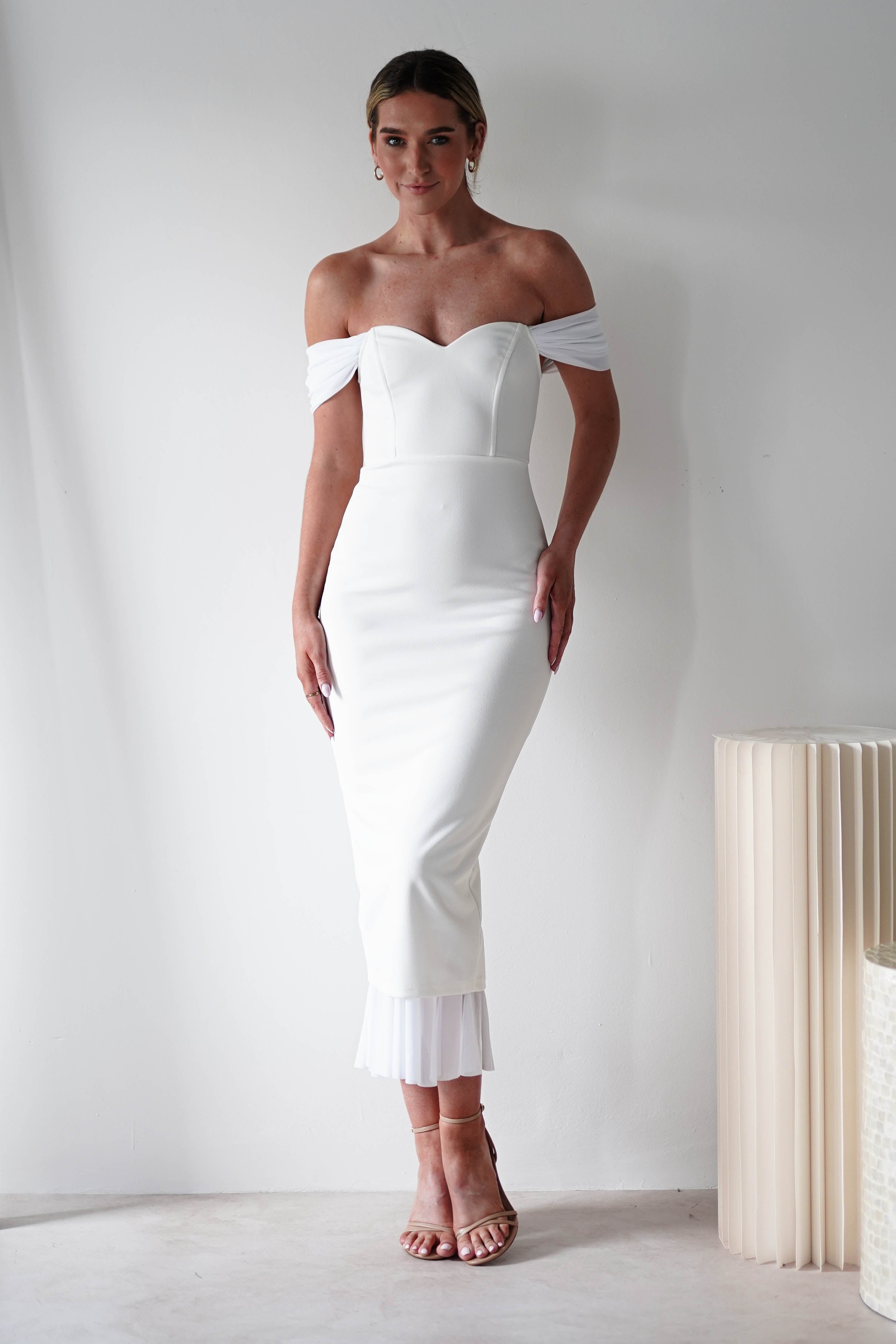 Jennifer Bodycon Midi Dress | White