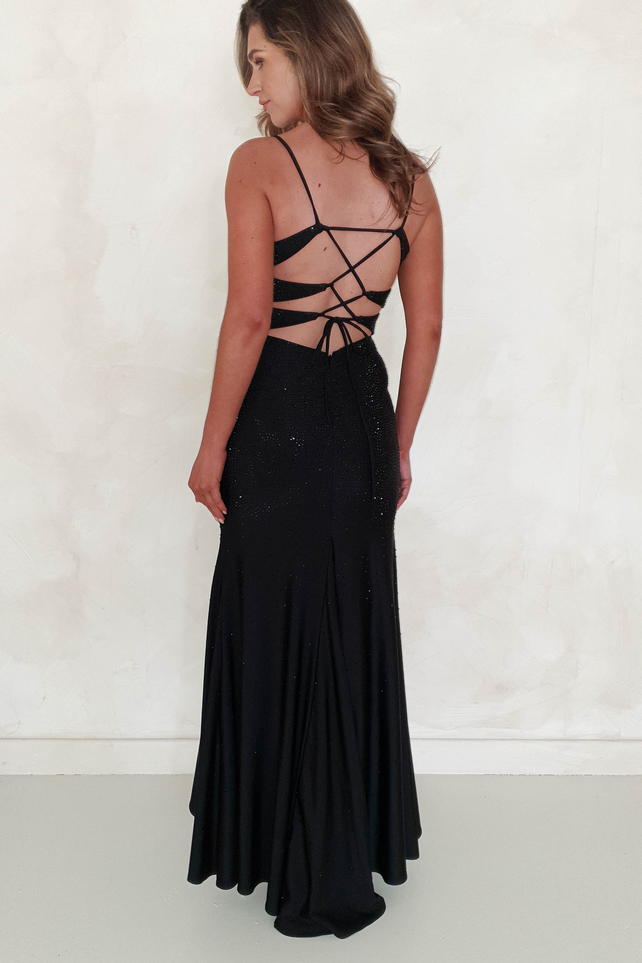 Jennifer Diamante Bodycon Gown | Black