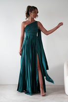 Jianna Peated Maxi Dress Emerald Green | Wedding Guest Dress | Maxi | Oh Hello Clothing