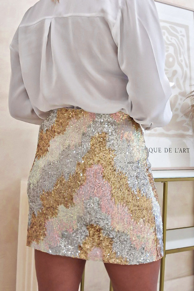 Jules Mini Skirt | Gold/Silver
