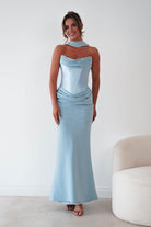 Oh Hello Clothing Women > Clothing > Dresses Kailani Strapless Ruched Maxi Dress | Blue