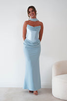 Oh Hello Clothing Women > Clothing > Dresses Kailani Strapless Ruched Maxi Dress | Blue