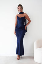 Oh Hello Clothing Women > Clothing > Dresses Kailani Strapless Ruched Maxi Dress | Navy