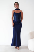 Oh Hello Clothing Women > Clothing > Dresses Kailani Strapless Ruched Maxi Dress | Navy