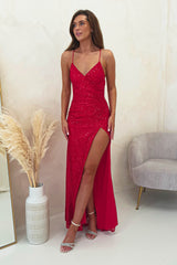 Kalila Sequin Gown | Red