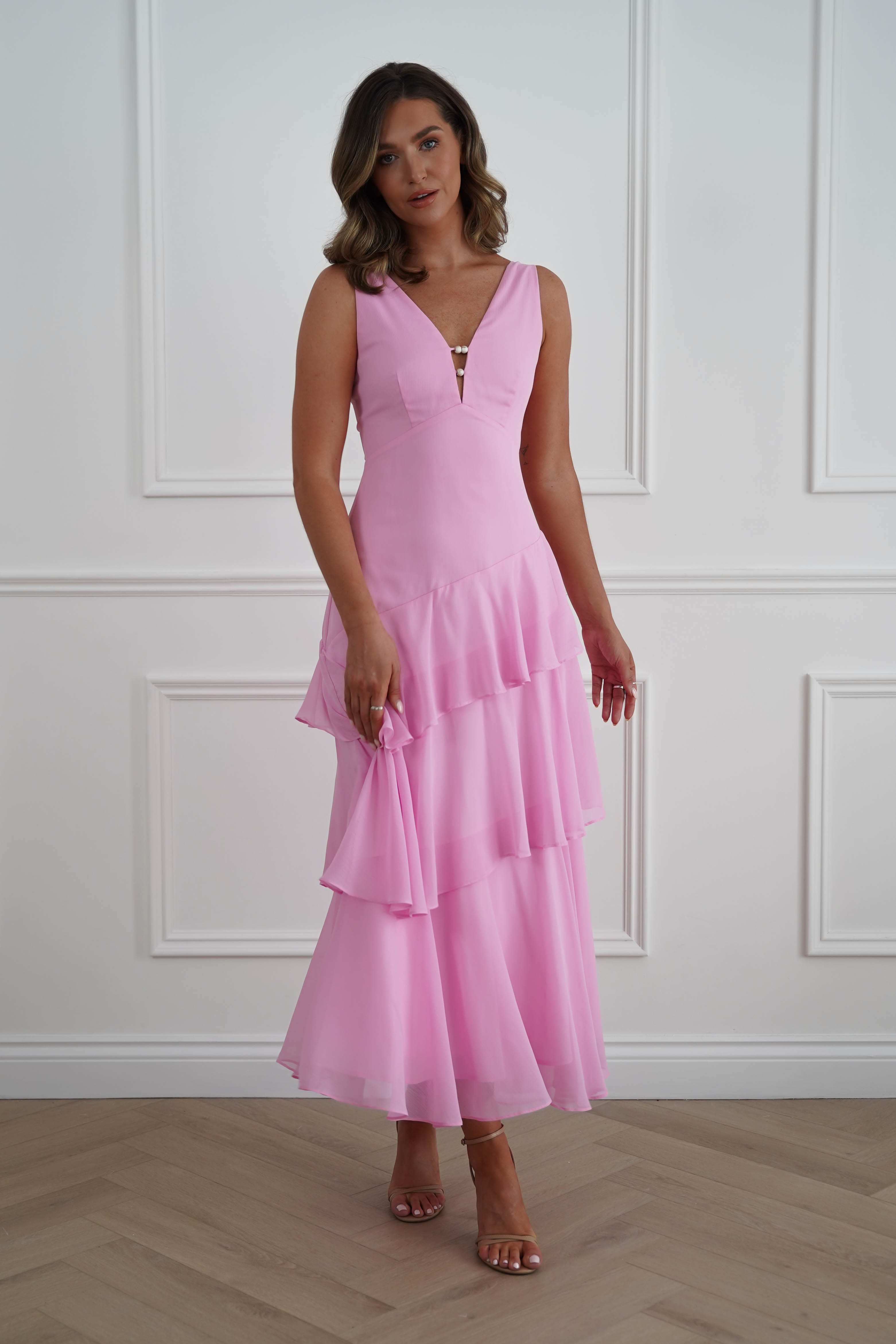 Oh Hello Clothing Women > Clothing > Dresses Karey Tiered Maxi Dress | Pink