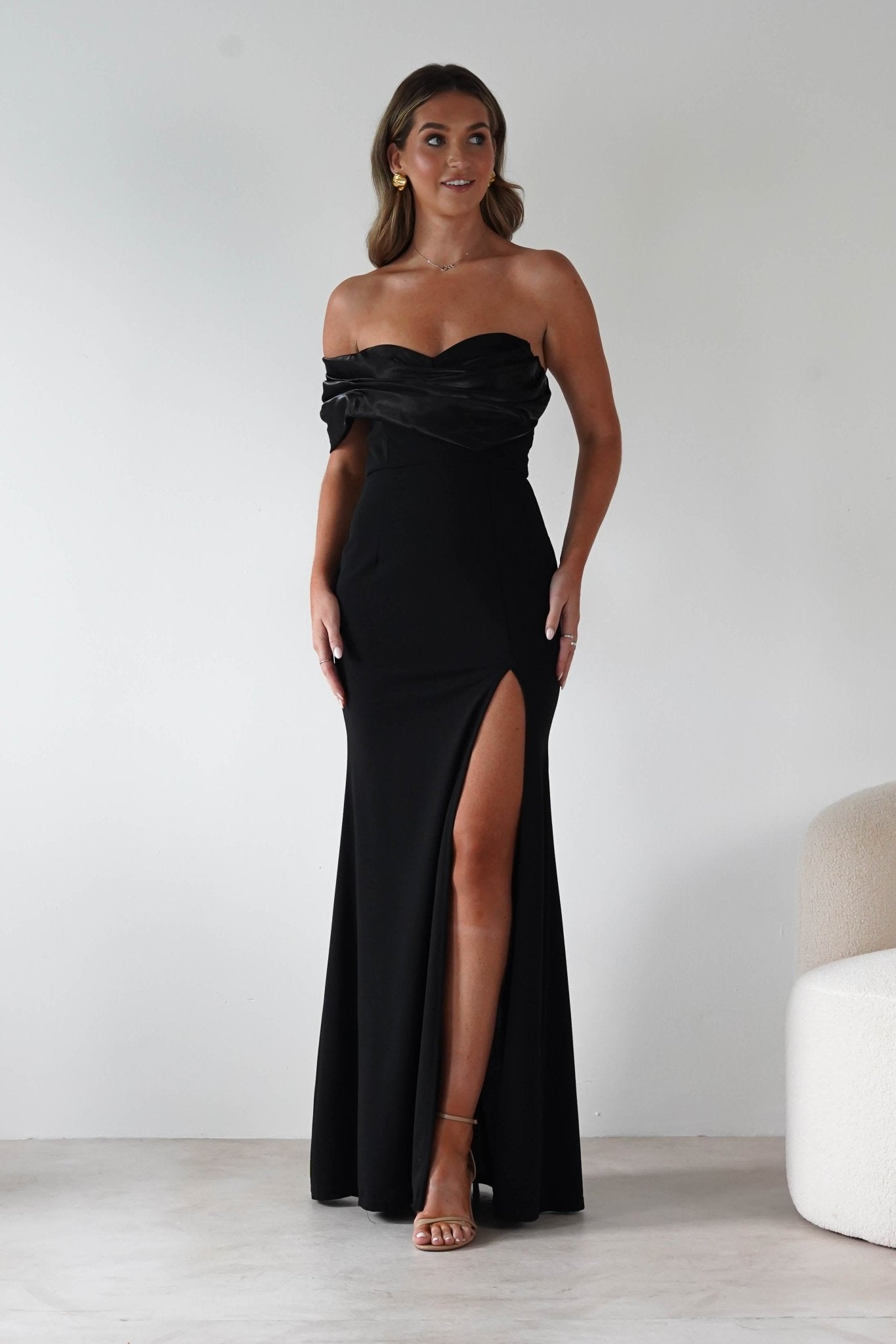 Karlene Off The Shoulder Gown | Black | Oh Hello Clothing | S (8)
