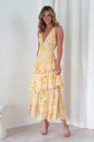 Karlie Floral Print Maxi Dress Yellow | Wedding Guest Dress | Maxi | Oh Hello Clothing