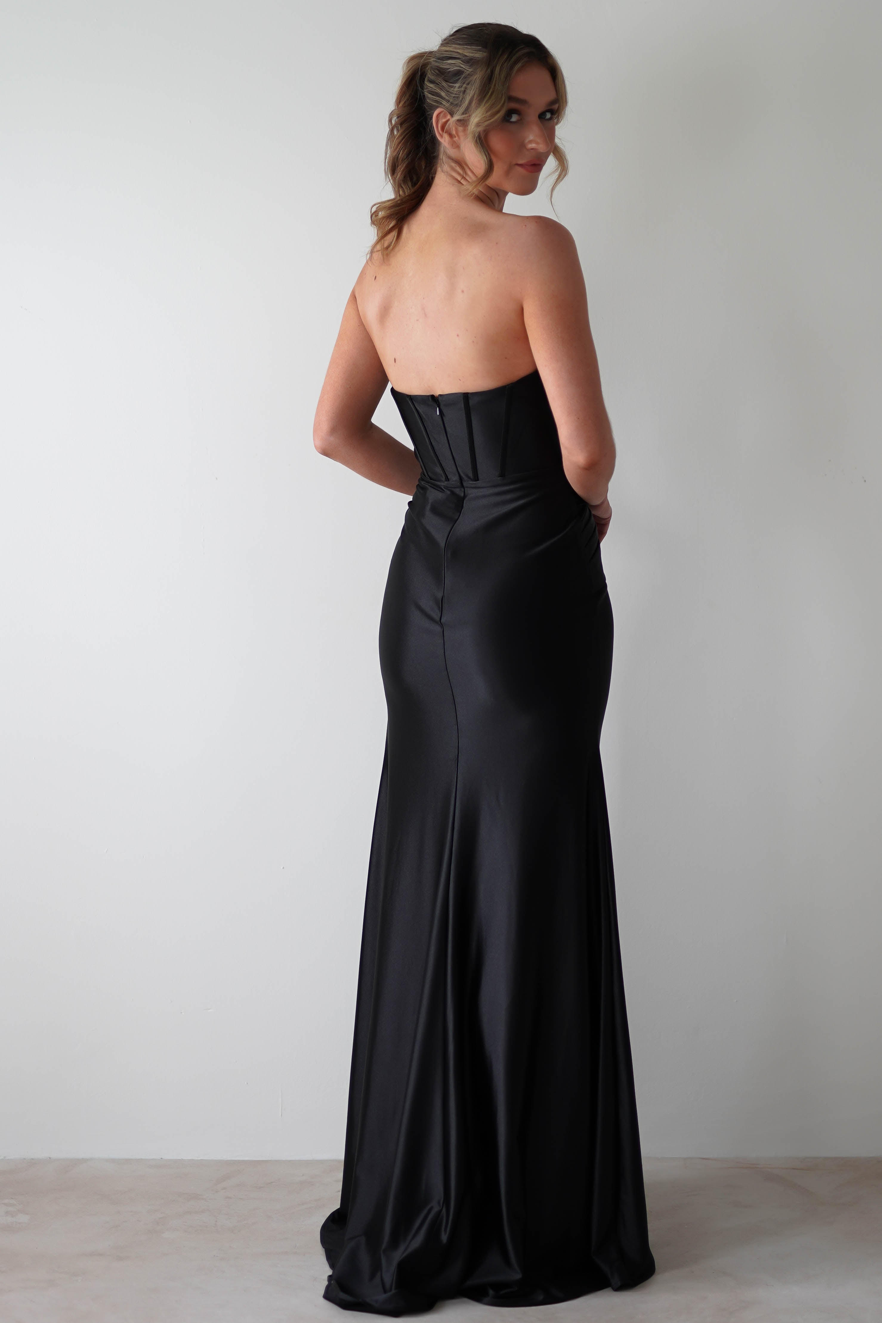 Karra Boducon Strapless Gown | Black