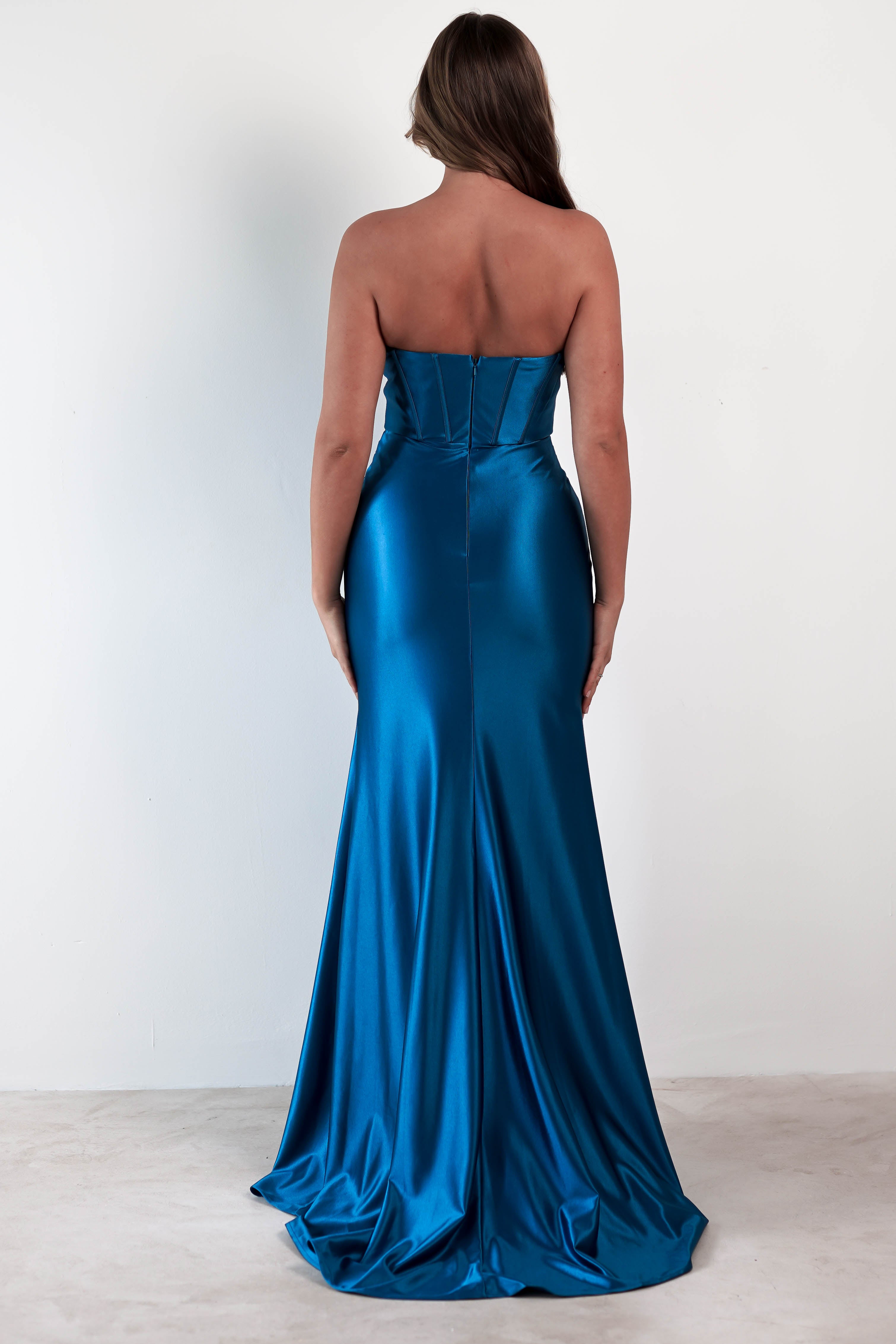 Karra Boducon Strapless Gown | Teal