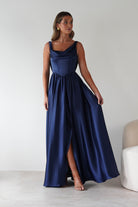 Katalia Cowl Nack Satin Gown | Royal Blue | Debs & Prom | Formal Gown | Oh Hello Clothing
