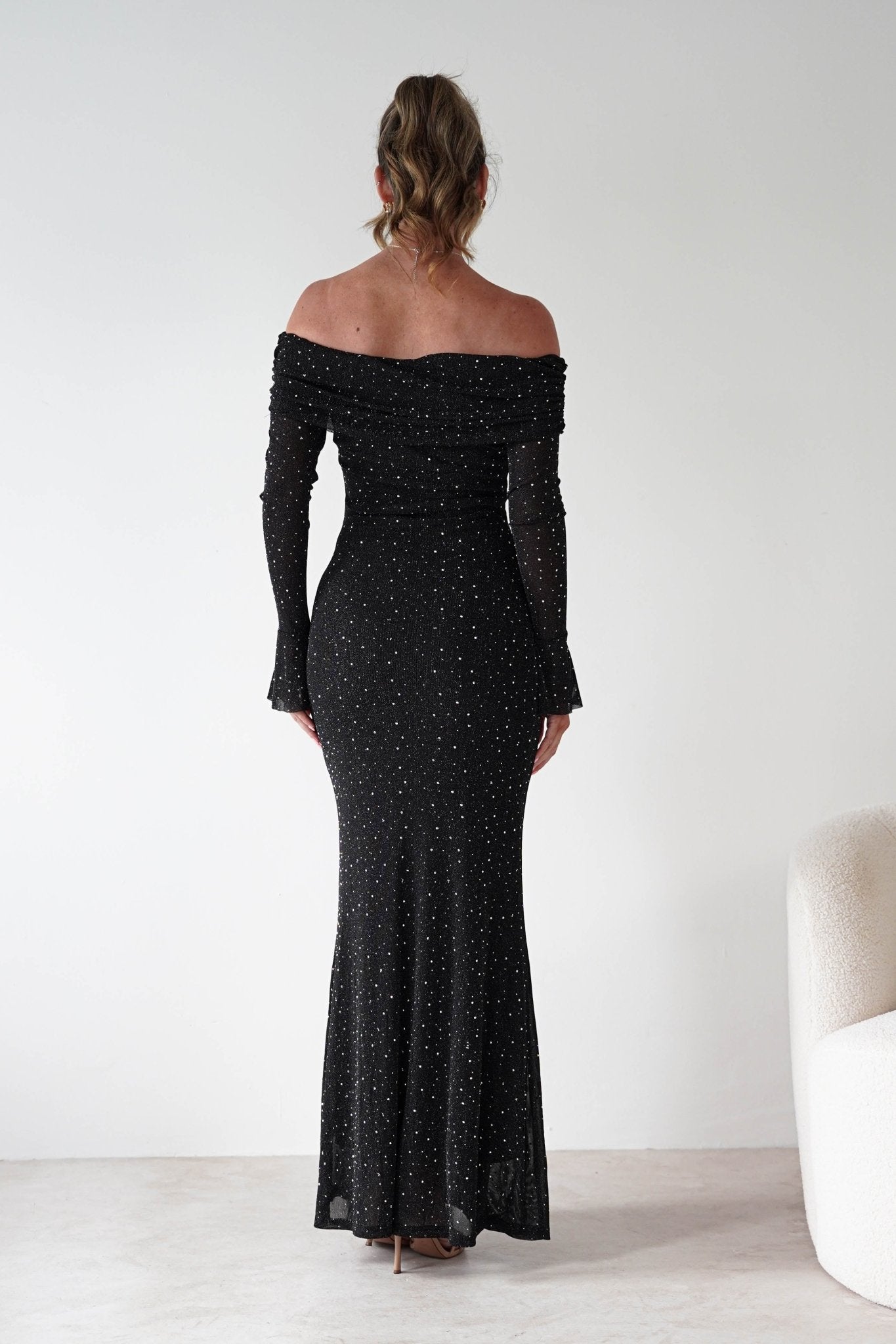 Katalina Sparkling Rhinestone Maxi Dress | Black | Oh Hello Clothing | S (8)