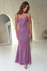 Kaya Glitter Maxi Gown | Light Purple