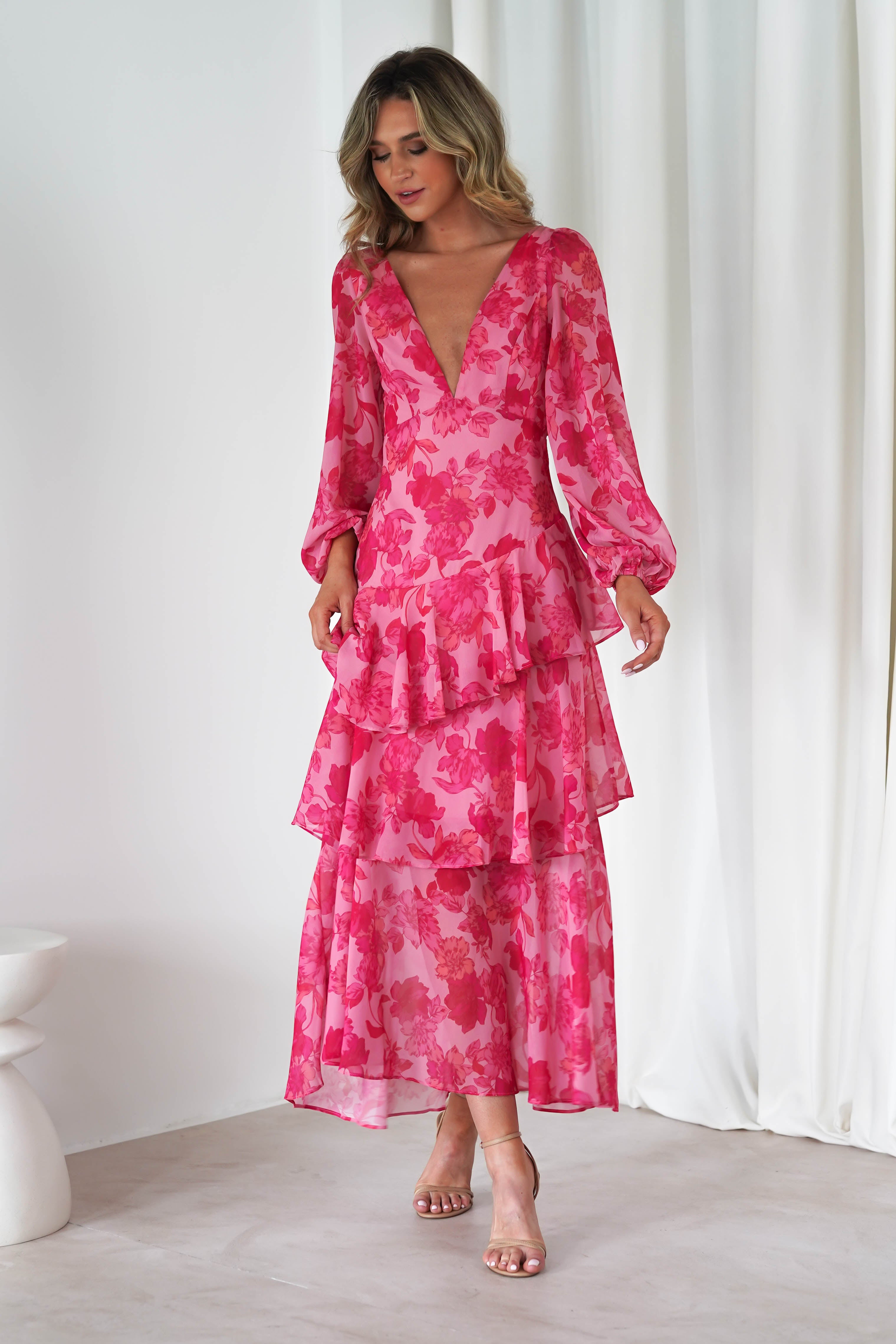 Keegan Floral Print Maxi Dress | Pink