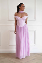 Oh Hello Clothing Women > Clothing > Dresses Kelsea Off The Shoulder Pleated Maxi Dress | Lilac