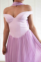 Oh Hello Clothing Women > Clothing > Dresses Kelsea Off The Shoulder Pleated Maxi Dress | Lilac