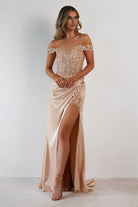 Khacy Embellished Gown | Champagne/Gold | Debs & Prom | Formal Gown | Oh Hello Clothing