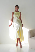 Oh Hello Clothing Women > Clothing > Dresses Klarisse Bias-Cut Satin Maxi Dress | Yellow
