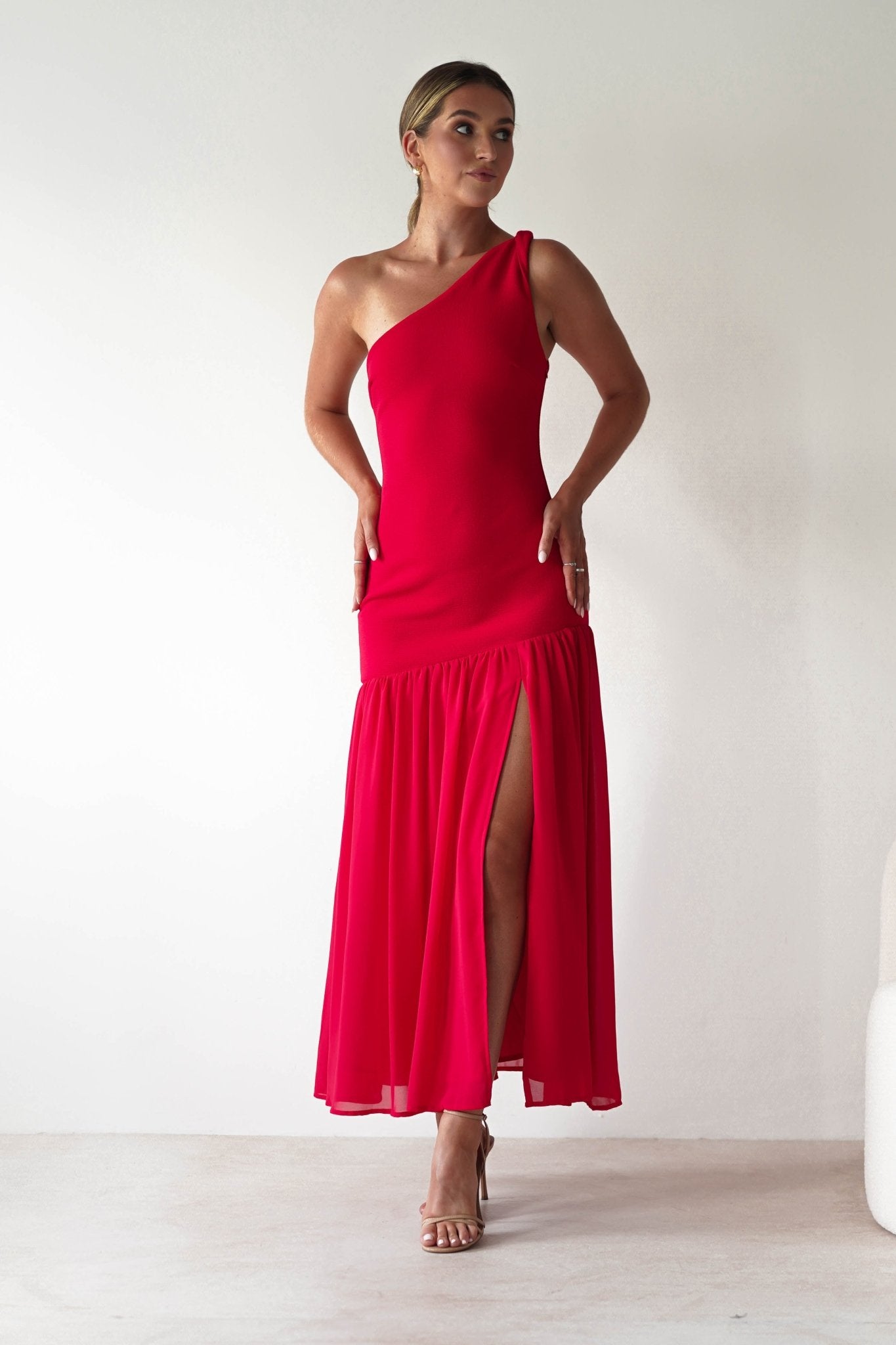 Larson Bodycon Maxi Dress | Red | Oh Hello Clothing | XS (6)