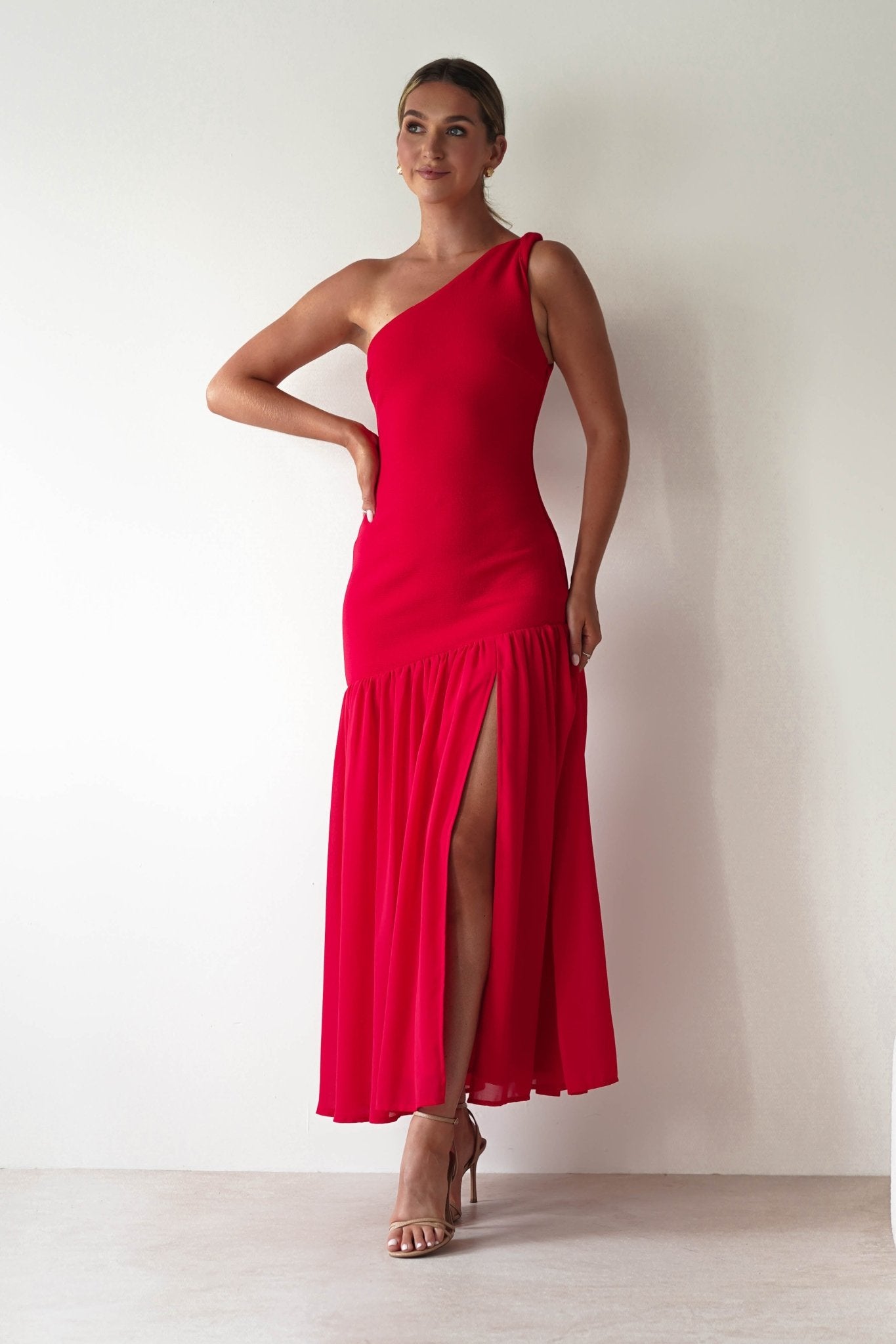 Larson Bodycon Maxi Dress | Red | Oh Hello Clothing | XS (6)