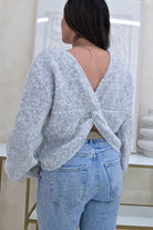 Oh Hello Clothing Women > Clothing > Knitwear ONE SIZE (6/12) Larson Two Way Twist Knit Jumper | Grey
