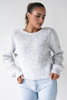 Oh Hello Clothing Women > Clothing > Knitwear ONE SIZE (6/12) Larson Two Way Twist Knit Jumper | Grey