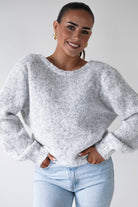 Oh Hello Clothing Women > Clothing > Knitwear ONE SIZE (6/12) Larson Two Way Twist Knit Jumper | Grey