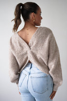Oh Hello Clothing Women > Clothing > Knitwear ONE SIZE (6/12) Larson Two Way Twist Knit Jumper | Taupe