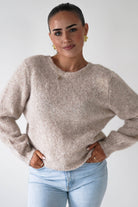 Oh Hello Clothing Women > Clothing > Knitwear ONE SIZE (6/12) Larson Two Way Twist Knit Jumper | Taupe