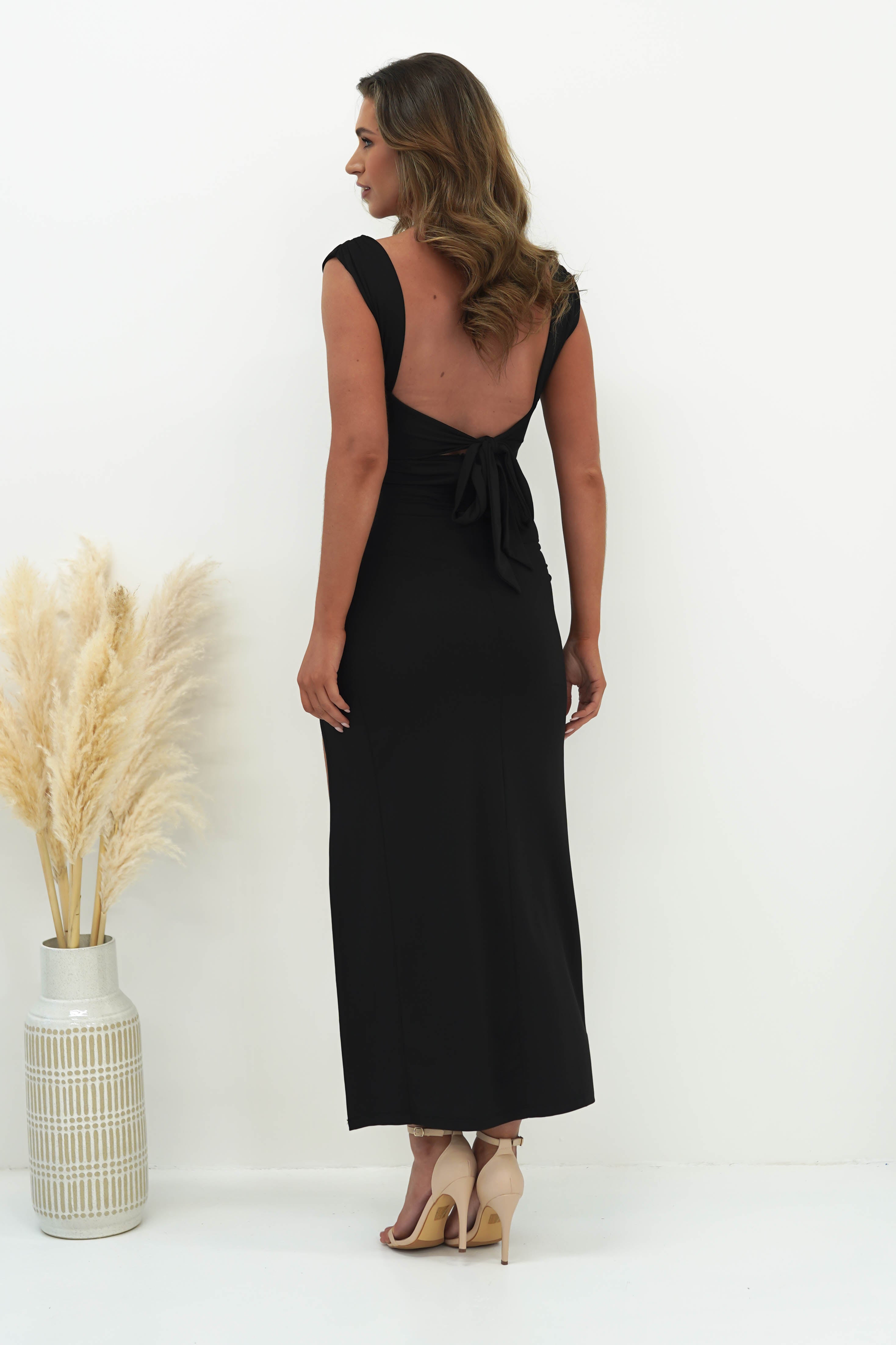 Laurelle Bodycon Midaxi Dress | Black