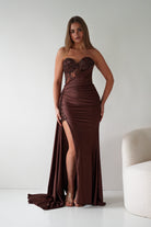 Oh Hello Clothing Dresses > Prom Dresses Lavelle Glitter Bodycon Gown | Brown