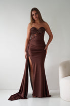 Oh Hello Clothing Dresses > Prom Dresses Lavelle Glitter Bodycon Gown | Brown